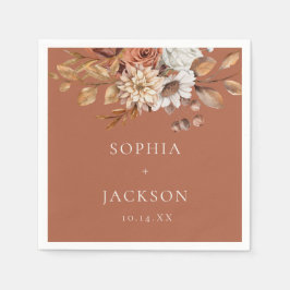 BröllopFavoriter för höstvinter-Blommigten på eleg Pappersservett