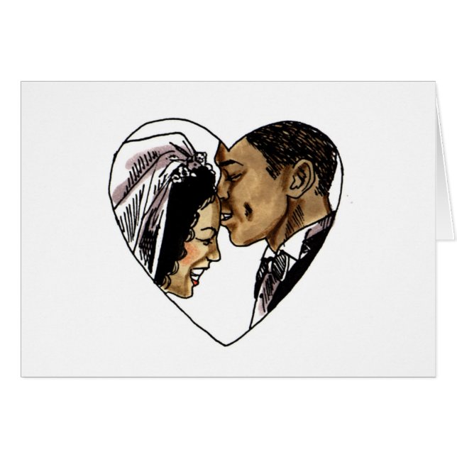 Bröllopfrimärken 6 hälsningskort (Framsidan Horizontal)