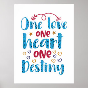 Bröllopgåvor Ett Kärlek One Heart One Destiny Poster