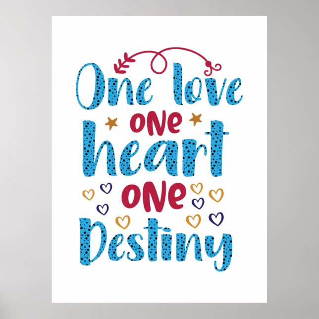 Bröllopgåvor | Ett Kärlek One Heart One Destiny Poster (Framsidan)