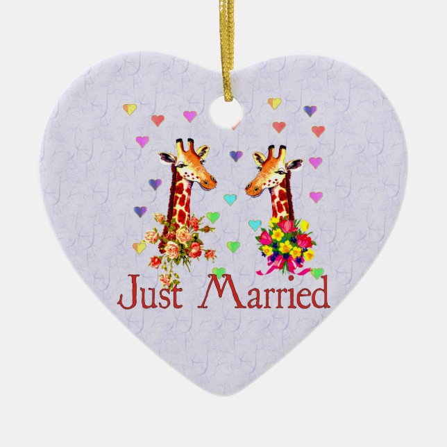 Bröllopgiraff Julgransprydnad Keramik (Framsidan)