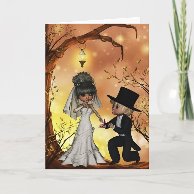 Bröllopgrattis för Halloween bröllop Kort (Framsida)
