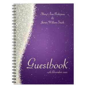 BröllopGuestbook som bländar purpurfärgade Anteckningsbok