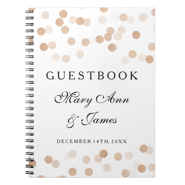 BröllopGuestbookfauxen förkopprar omkullkastar Anteckningsbok (Framsidan)
