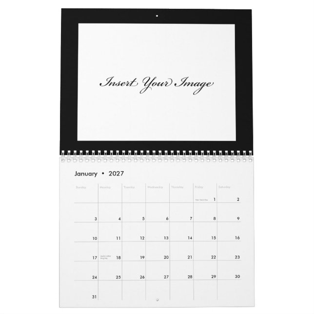 BröllopGuestbookKÄRLEK i alfabetfotografi Kalender (Jan 2027)