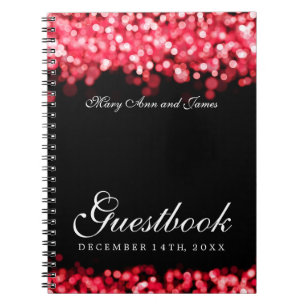 BröllopGuestbookrött ljus Anteckningsbok