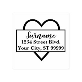 Bröllophjärtareturadress Stämpel