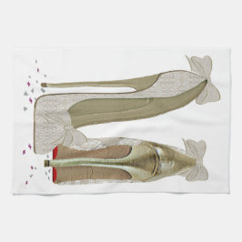 Bröllophögklackarkonst Kökshandduk