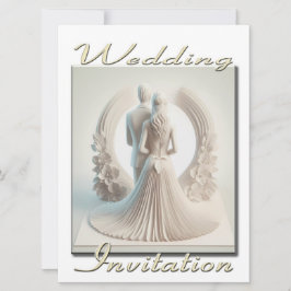 Bröllopinbjudan 3D Ett par blommor i cirkel Inbjudningar