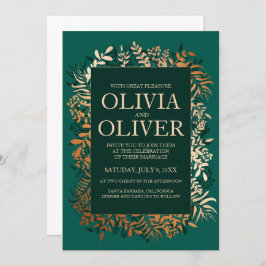 Bröllopinbjudan Emerald guld örb Inbjudningar