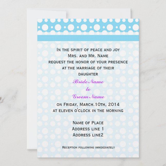 Bröllopinbjudan från brudgummens föräldrar. inbjudningar (Framsida)