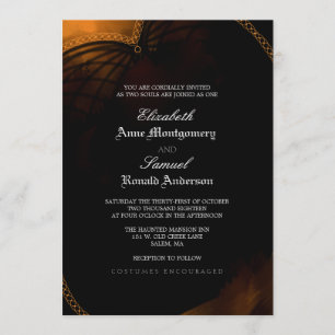 Bröllopinbjudan - gotisk Halloween elegant Inbjudningar