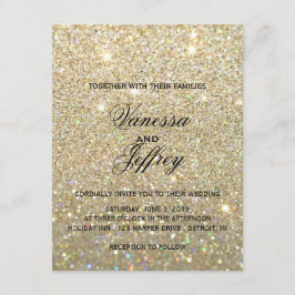 Bröllopinbjudan - guld- Glit Fab två Inbjudningar
