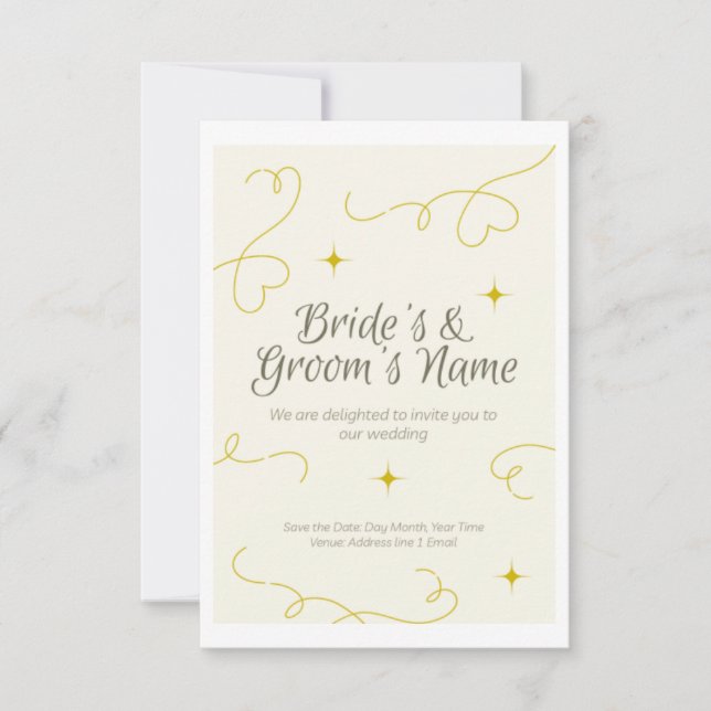 Bröllopinbjudan med gott om skrivutrymme, f inbjudningar (Framsida)