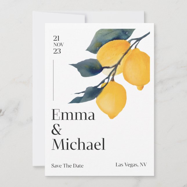 Bröllopinbjudan med rent linjer och ett oembel inbjudningar (Framsida)