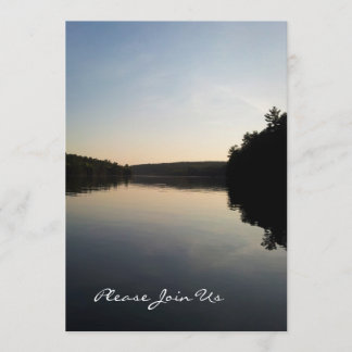 Bröllopinbjudan sjö på solnedgången inbjudningar