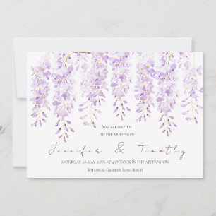 Bröllopinbjudan wisteri i blommande vattenfärg inbjudningar