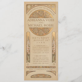 Bröllopinbjudningar | guld- Nouveau Deco Inbjudningar