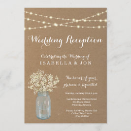 Bröllopmottagningsinbjudan endast | Rustic Kraft Inbjudningar