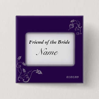 Bröllopnamn bricka - Puple vines Knapp