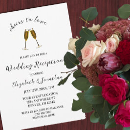 Bröllopning för ost till Kärlek Champagne Glass Inbjudningar