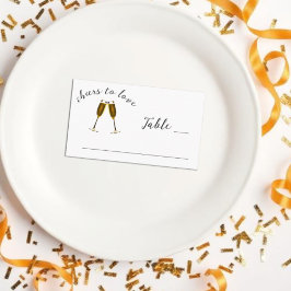 Bröllopning för ost till Kärlek Champagne Glass Placeringskort