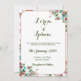 Brölloport för elegantens vattenfärgsbröllop inbjudningar