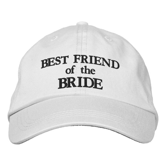 Brolloppsbrudens bästa vän svart anpassad chic brö broderad keps (Framsida)