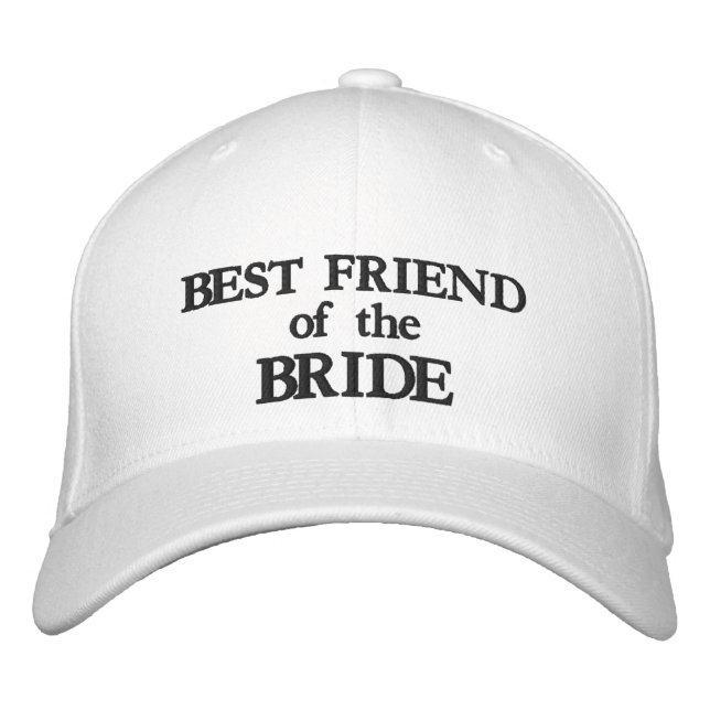 Brolloppsbrudens bästa vän svart skräddarsydd chic broderad keps (Framsida)