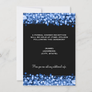 Bröllopreception Party Sparkles Blue Inbjudningar