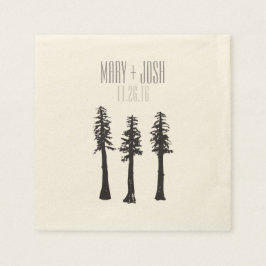 Bröllopreception Redwood Träd Cocktail Napkin Pappersservett