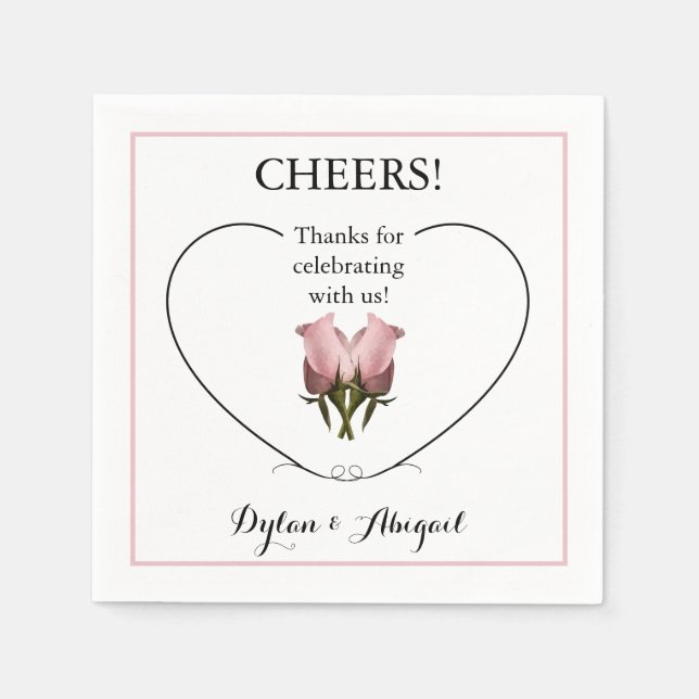 Bröllopreception, standardblöjor med Ro Pappersservett (Framsidan)