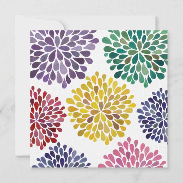 Bröllopregnbågen blomstrar specialtillverkad inbjudningar (Framsida)