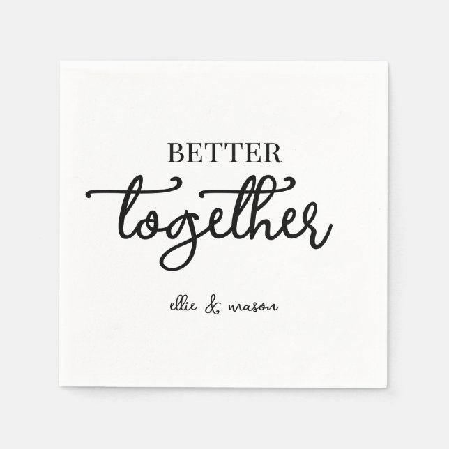 Brölloprovet för Better Together Förlovning  Pappersservett (Framsidan)
