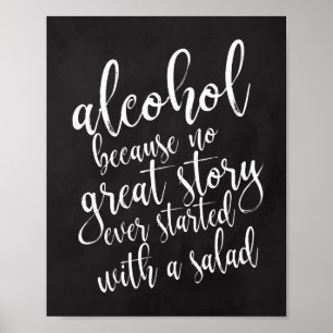 Bröllops Alkohol 8x10 Kritskylt Poster