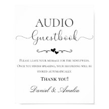Bröllops Audio Gästbokskylt, Audio Gästbokskylt