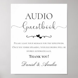 Bröllops Audio Gästbokskylt, Audio Gästbokskylt Poster