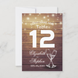 Bröllops Bord Nummer Sittplats Champagne Glas Inbjudningar
