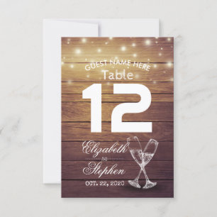 Bröllops Bord Nummer Sittplats Champagne Glas Inbjudningar