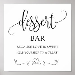 Bröllops-/brudfestdessertskylt Poster
