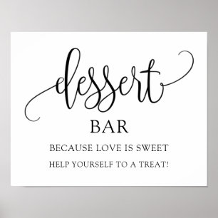 Bröllops-/brudfestdessertskylt Poster
