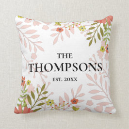 Bröllops- eller årsdagspresent med blommotiv kudde