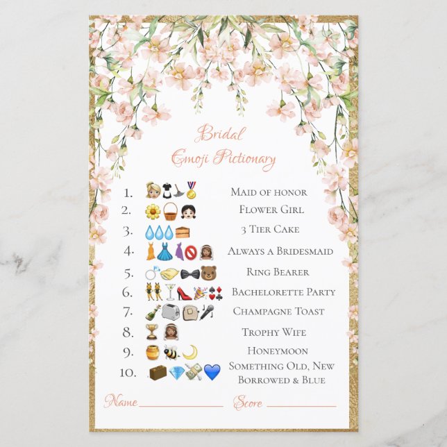 Bröllops-Emoji Pictionary-svar Kaukasisk  (Framsida)