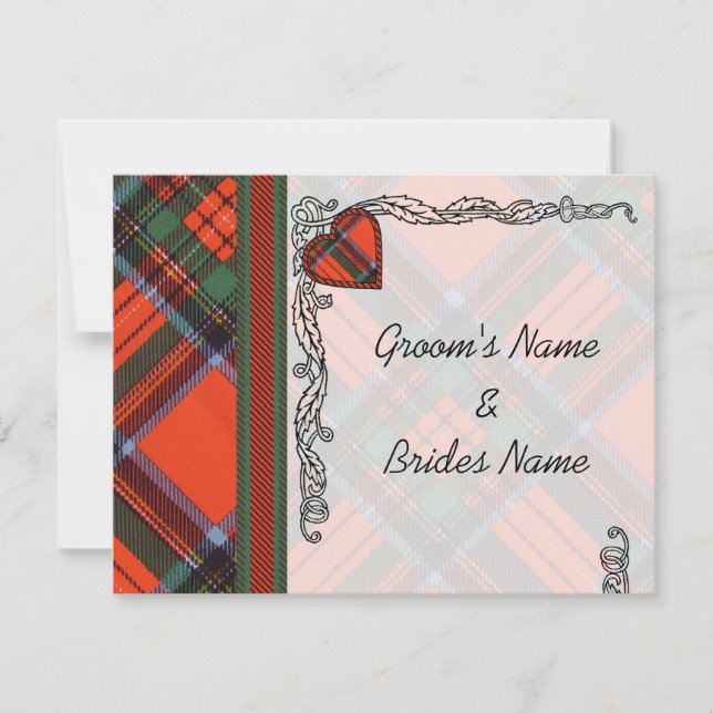 Bröllops  Förhandsanmälan Invitation Royal Stewart Inbjudningar (Framsida)