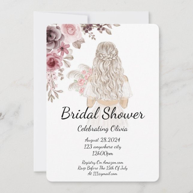 BRÖLLOPS FÖRHANDSFIRANDE INBJUDAN BLOMSTER (Framsida)