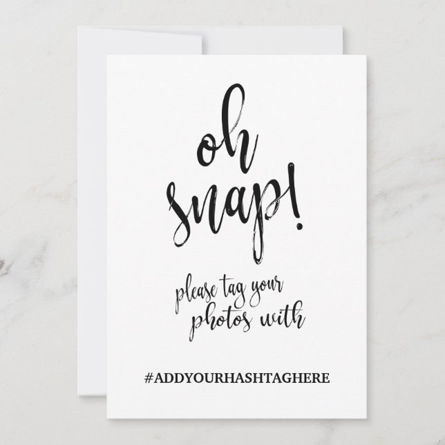 Bröllops Hashtag Guld Prisvärd Kalligrafi Skylt (Framsida)