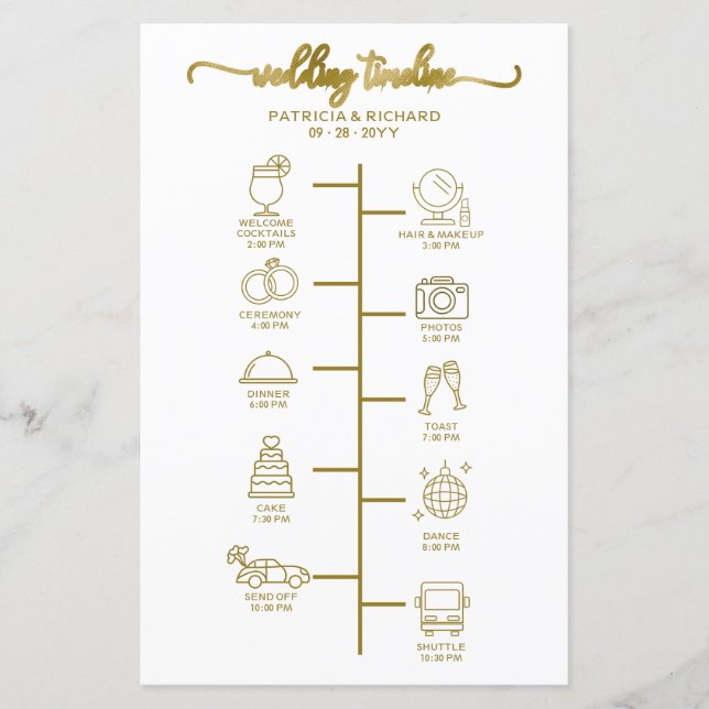 Bröllops Itinerary Cocktail - Ikon Bröllops Hälsni (Framsida)