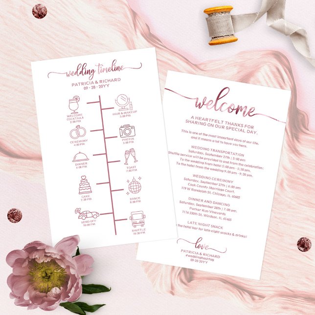 Bröllops Itinerary Cocktail - Ikon Bröllops Hälsni Inbjudningar (Skapare uppladdad)