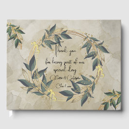 Bröllops Olivkrans Personlig Gästbok