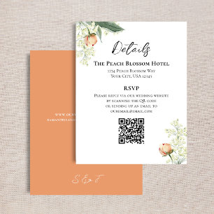 Bröllops Päron Blommiga Detaljer QR-kod RSVP Tilläggskort